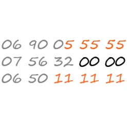 les terminaisons (XXXX, XXXXX...)